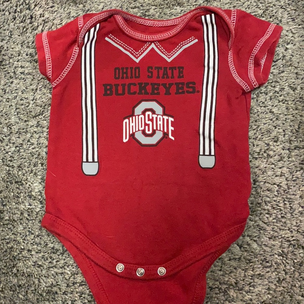 (2) 3-6 month OSU Buckeyes Onesies
